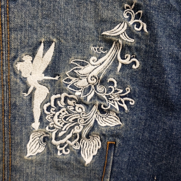 Disney's Tinkerbell embroidered cropped jean jacket - Picture 3 of 14